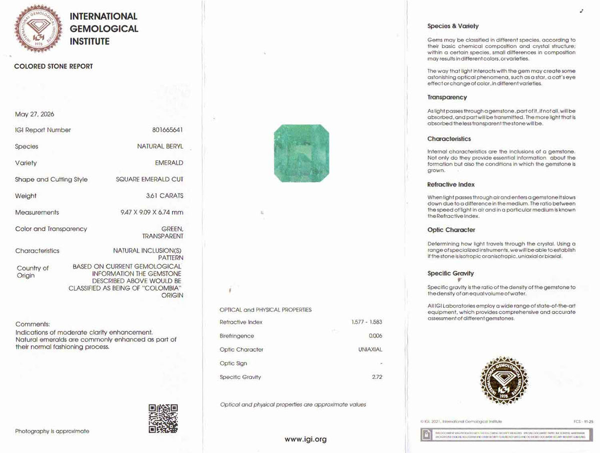Emerald (Panna) Gemstone - 3.61 Carats