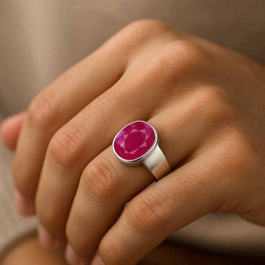 Luxury Royal Ruby Ring for Male in Sterling Silver