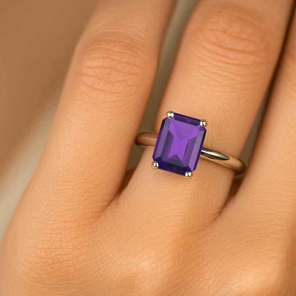 Timeless Sterling Silver Amethyst Stone Ring for Women