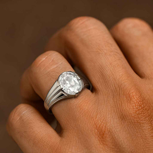 Classic Men’s Zircon Stone Ring in 925 Silver