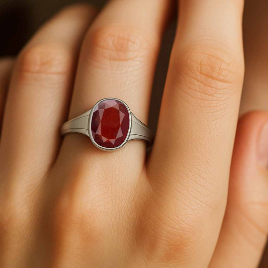 Timeless Sterling Silver Hessonite Garnet Ring for Women