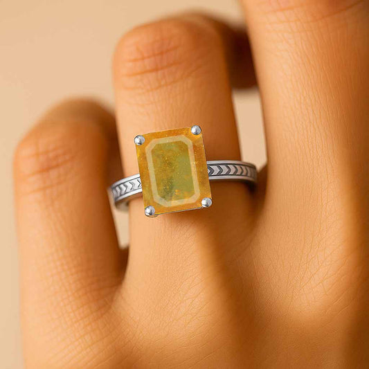 Timeless Sterling Silver Yellow Sapphire Ring for Women