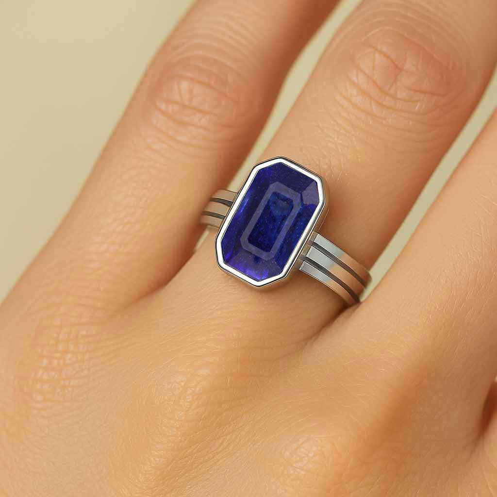 Timeless 925 Silver Blue Sapphire Ring for Women