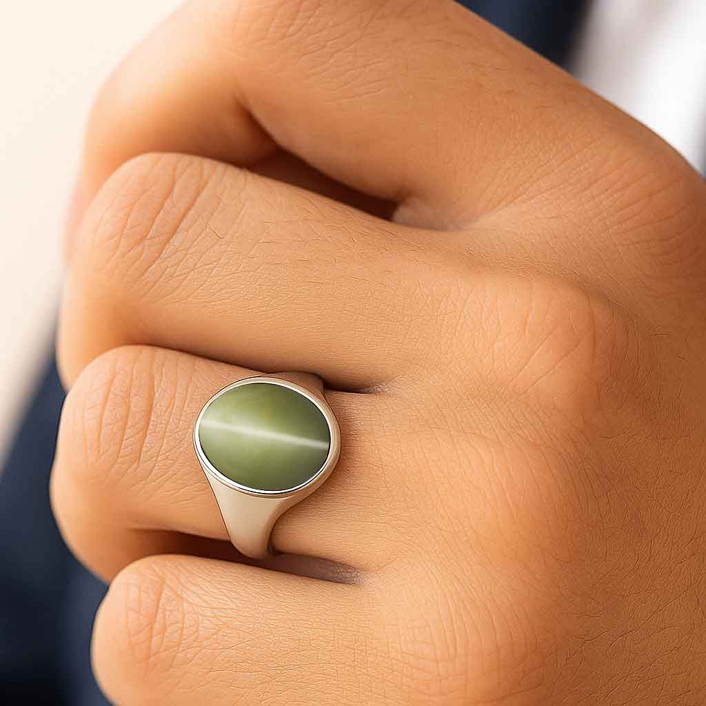 Premium Royal Sterling Silver Cat's Eye Ring for Her