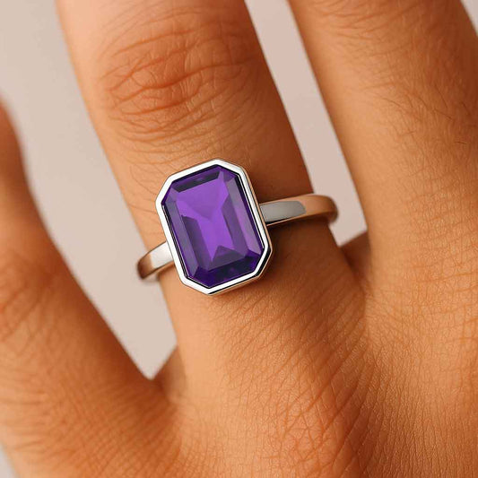 Vintage 925 Sterling Silver Women’s Amethyst Ring