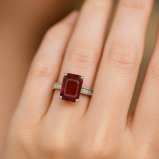 Timeless Sterling Silver Hessonite Gomed Stone Ring for Women