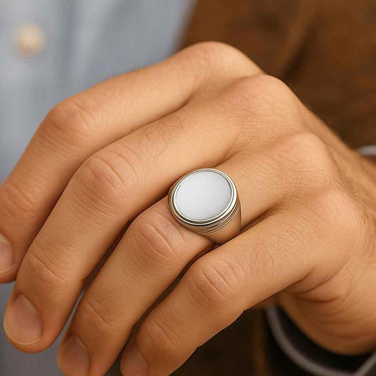 Unique Handcrafted Sterling Silver Opal Ring for Men