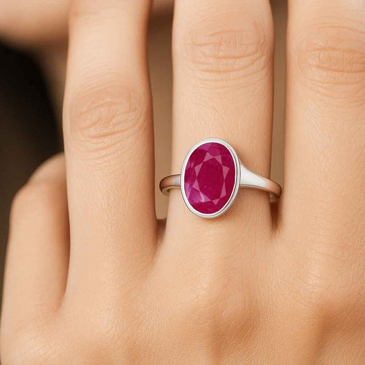 Luxury Royal Ruby Ring for Female In Sterling Silver