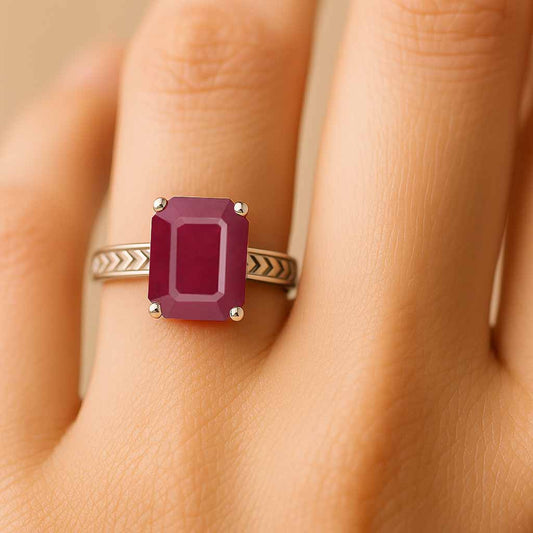 Timeless Sterling Silver Ruby Gemstone Ring for Women