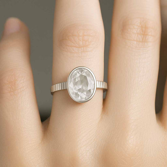 Traditional Pure Sterling Silver Zircon Ring for Ladies