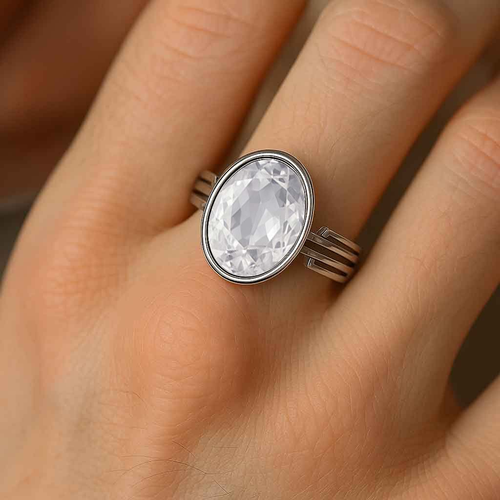 Modern 925 Silver Zircon Stone Ring for Men