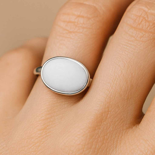Timeless Sterling Silver Opal Stone Ring for Women