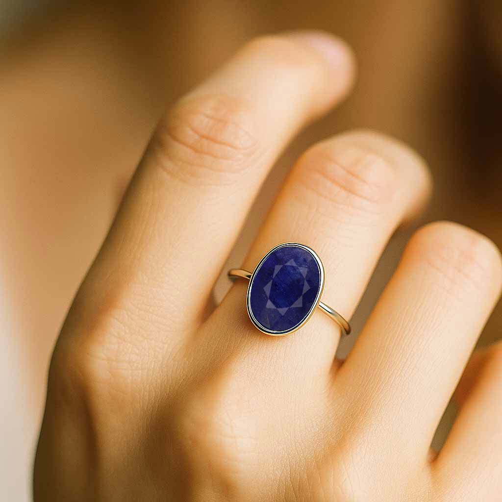 Women’s Classic Blue Sapphire Ring in Genuine Sterling Silver