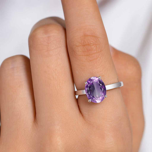 Original Amethyst Ring for Women In Sterling Silver
