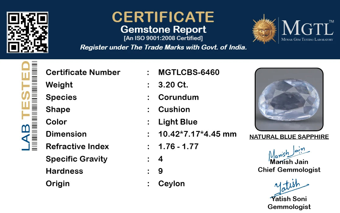 Blue Sapphire - 3.20 Carat SKU CBS-6460