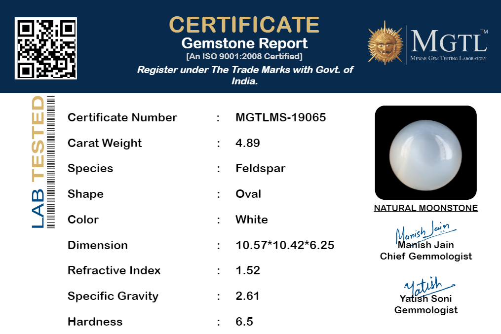 White Moonstone - 4.89 Carats