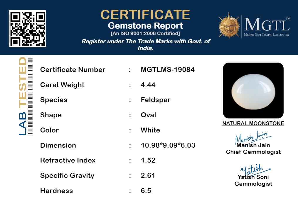 White Moonstone - 4.44 Carats