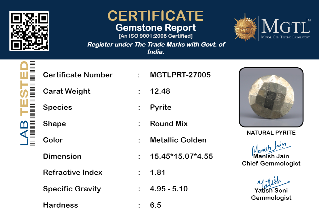 Natural Pyrite - 12.48 Carats