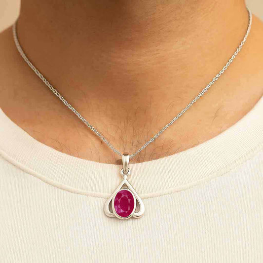 Royal Crafted 925 Silver Ruby Gemstone Pendant