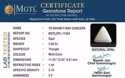 Opal - 3.64 Carats (Dudhiya Pathar - 3.97 Ratti)