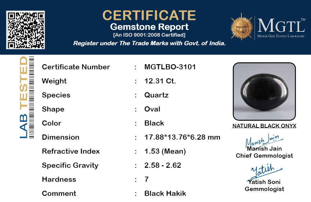 Black Onyx - 12.31 Carats