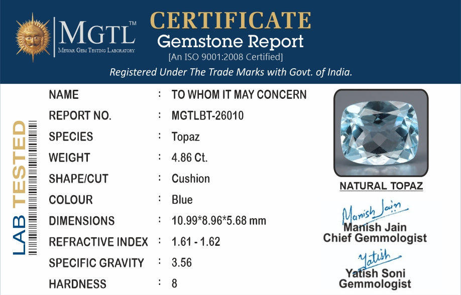Blue Topaz - 4.86 Carats