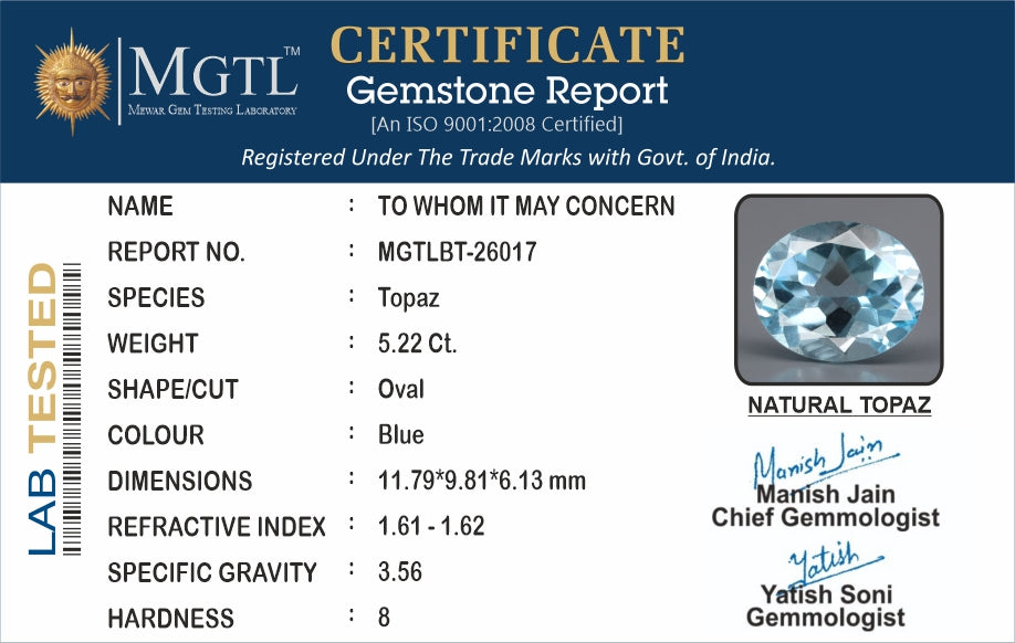 Blue Topaz - 5.22 Carats