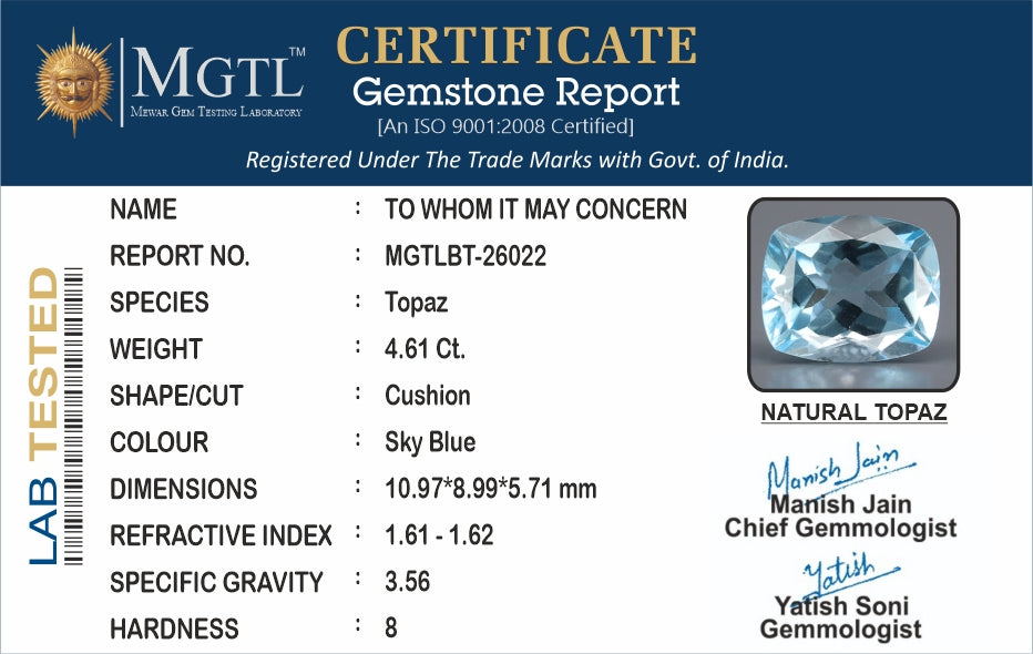 Blue Topaz - 4.61 Carats