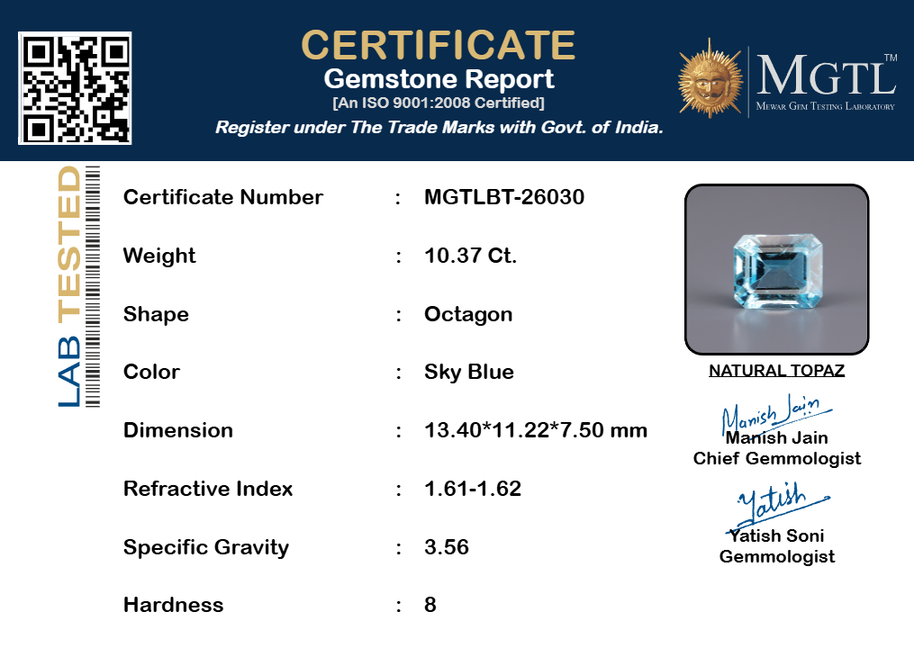 Blue Topaz - 10.37 Carats
