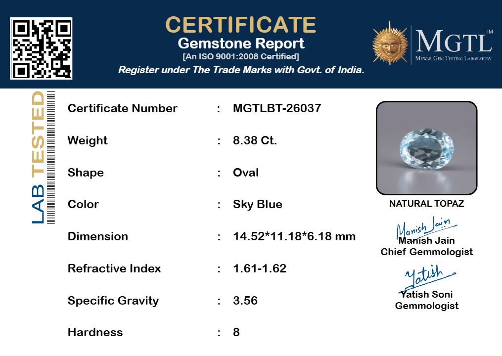 Blue Topaz - 8.38 Carats