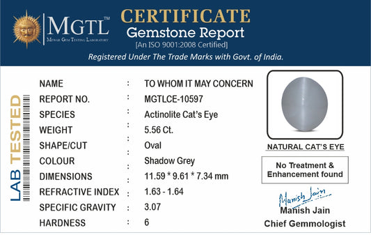 Cats Eye (Lehsunia) - 5.56 Carats