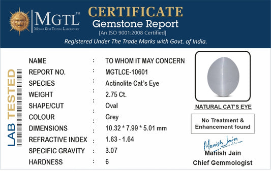 Cats Eye (Lehsunia) - 2.75 Carats