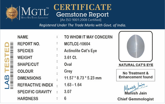 Cats Eye (Lehsunia) - 3.61 Carats