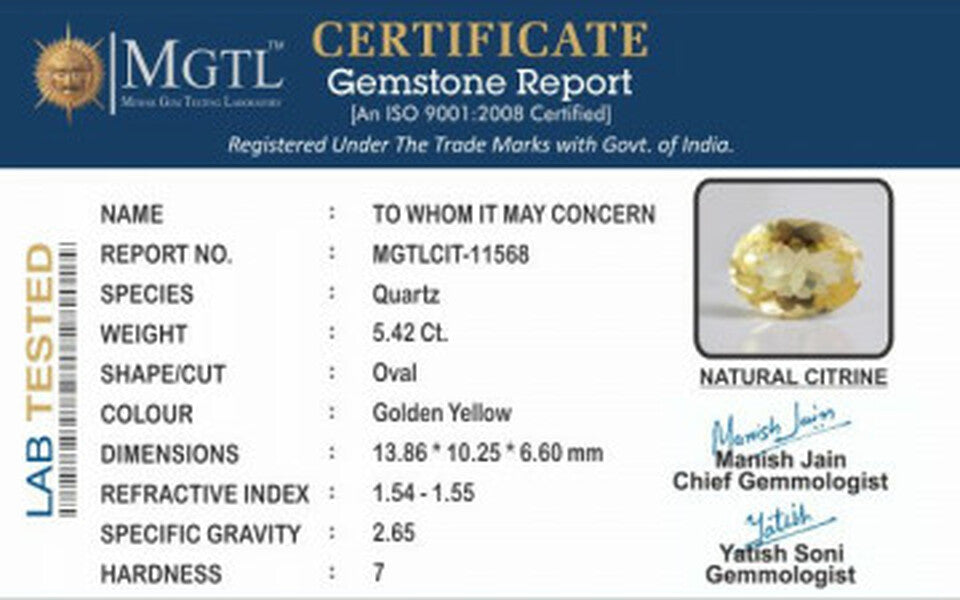 Citrine (Sunela)- 5.42 Carats