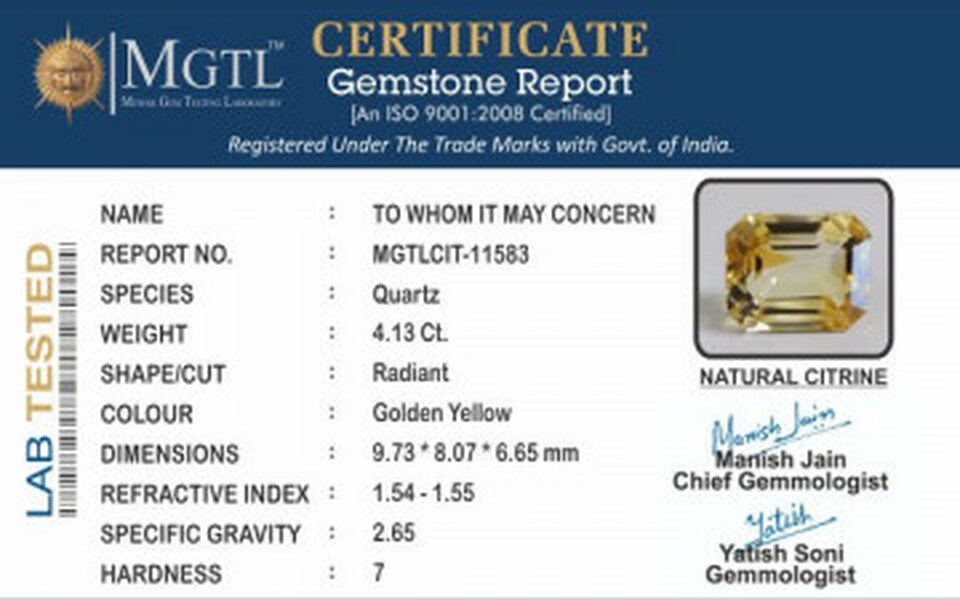 Citrine (Sunela)- 4.13 Carats