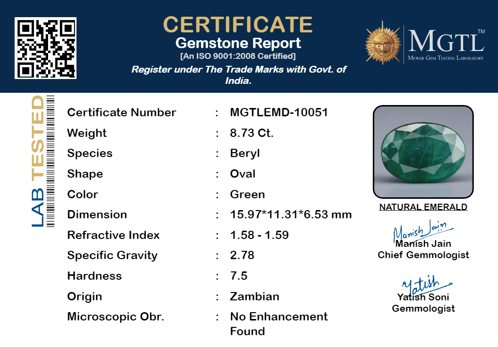 Emerald (Panna) - 8.73 Carats