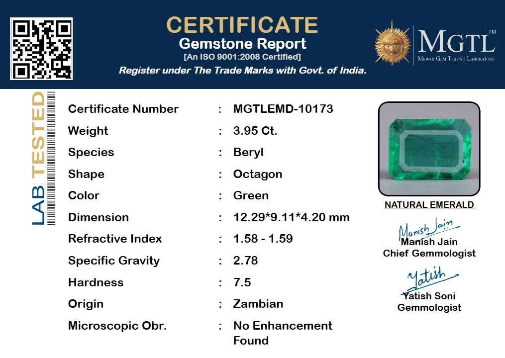 Emerald (Panna) - 3.95 Carats