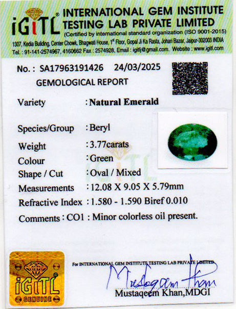 Emerald (Panna) - 3.77 Carats