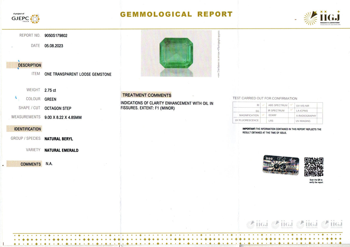 Emerald (Panna) - 2.75 Carats