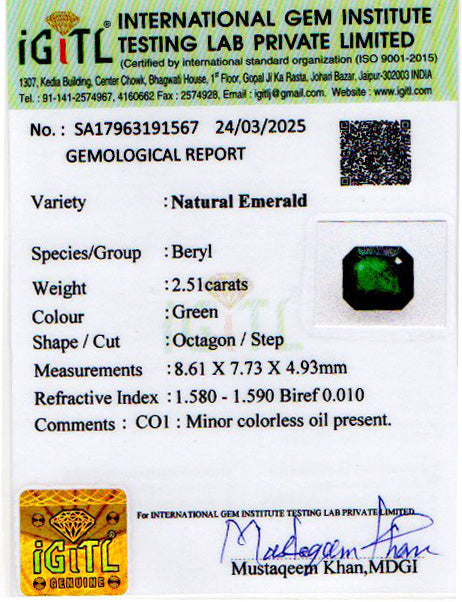 Emerald (Panna) - 2.51 Carats