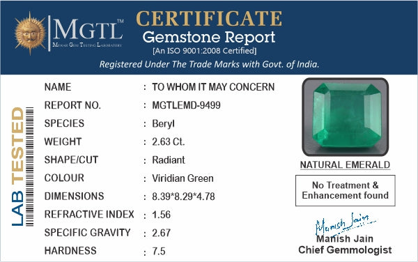 Emerald (Panna) - 2.63 Carats