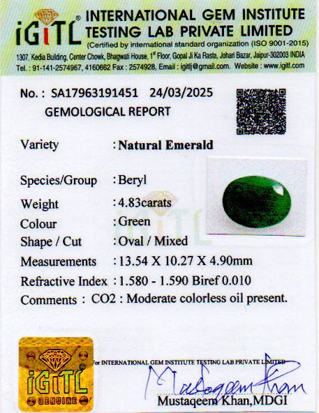 Emerald (Panna) - 4.83 Carats
