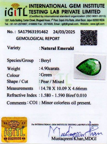 Emerald (Panna) - 4.90 Carats