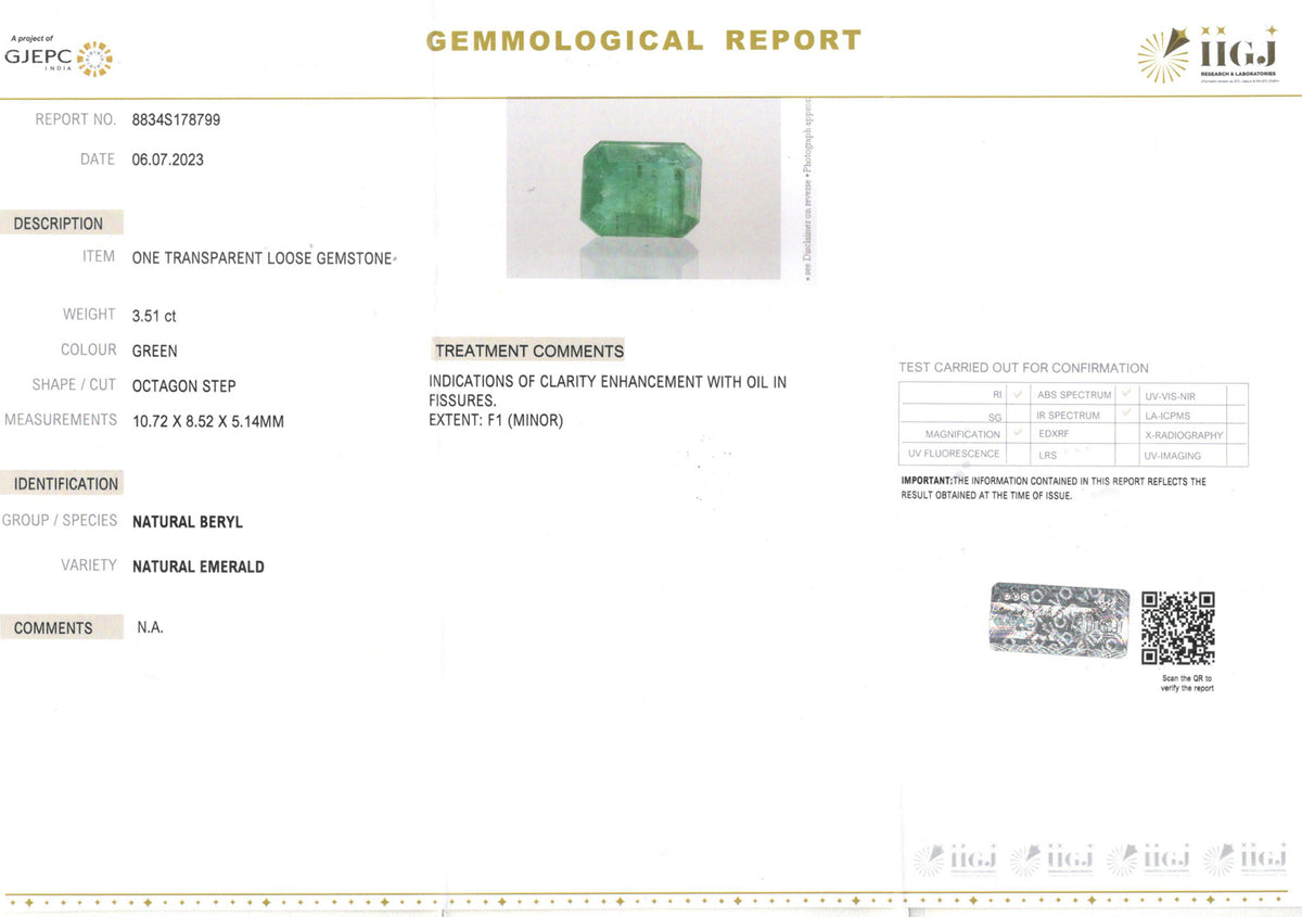 Emerald (Panna) - 3.51 Carats