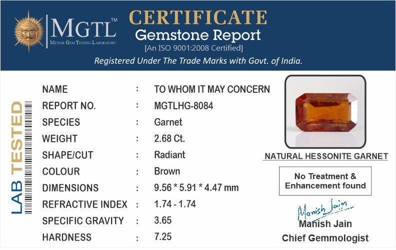Hessonite (Gomed) - 2.68 Carats