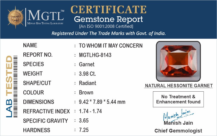 Hessonite (Gomed) - 3.98 Carats