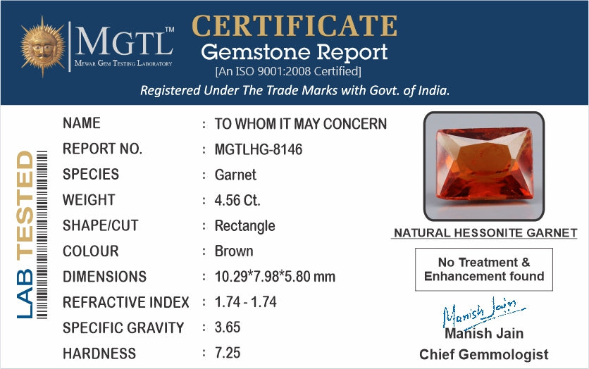 Hessonite (Gomed) - 4.56 Carats