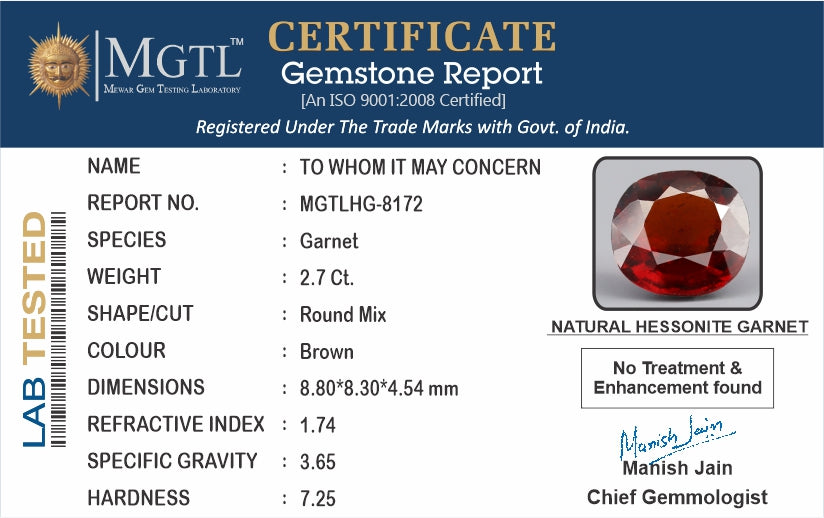 Hessonite (Gomed) - 2.70 Carats