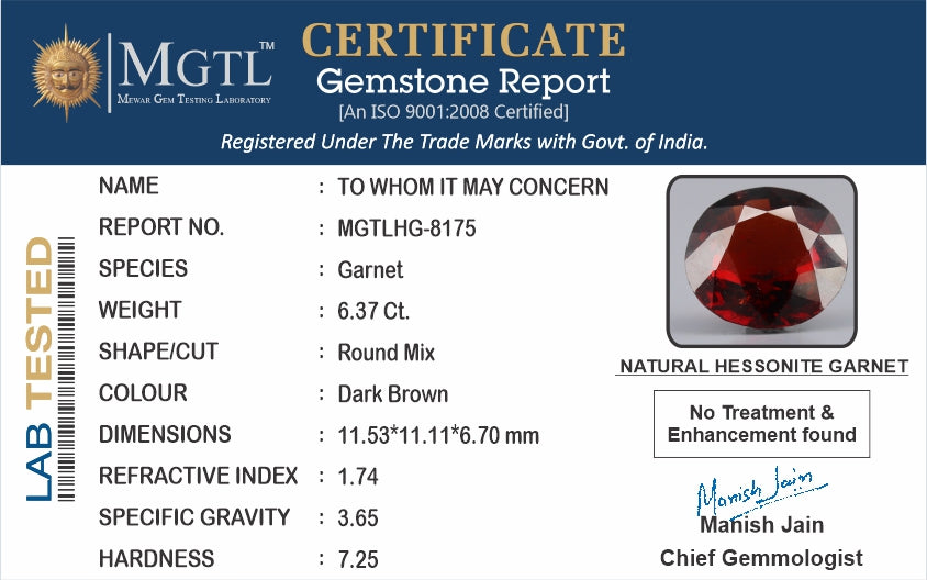 Hessonite (Gomed) - 6.37 Carats