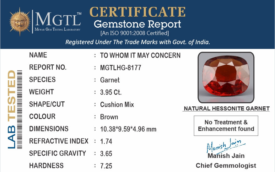 Hessonite (Gomed) - 3.95 Carats